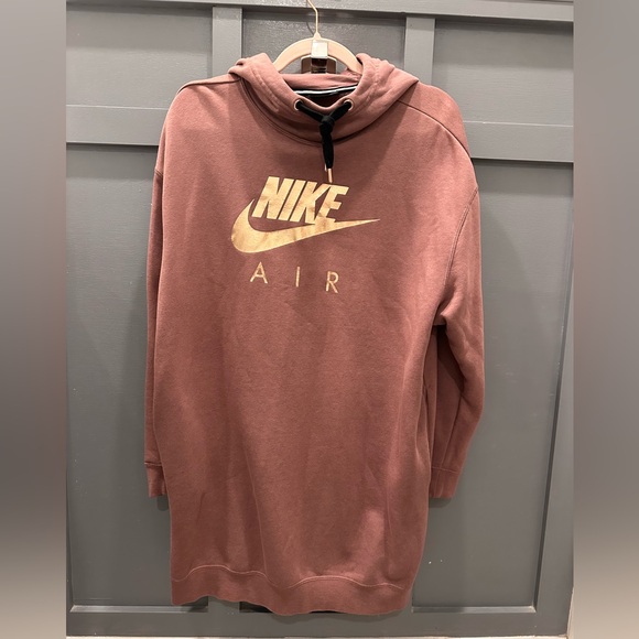 Nike Sweaters - Nike Air Rose Women’s Hoodie Dress with Gold Logo